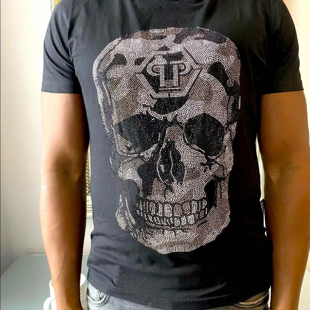 Philipp Plein rhinestone skull T-shirt men’s